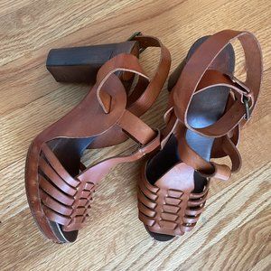 Barneys New York Leather Wedges